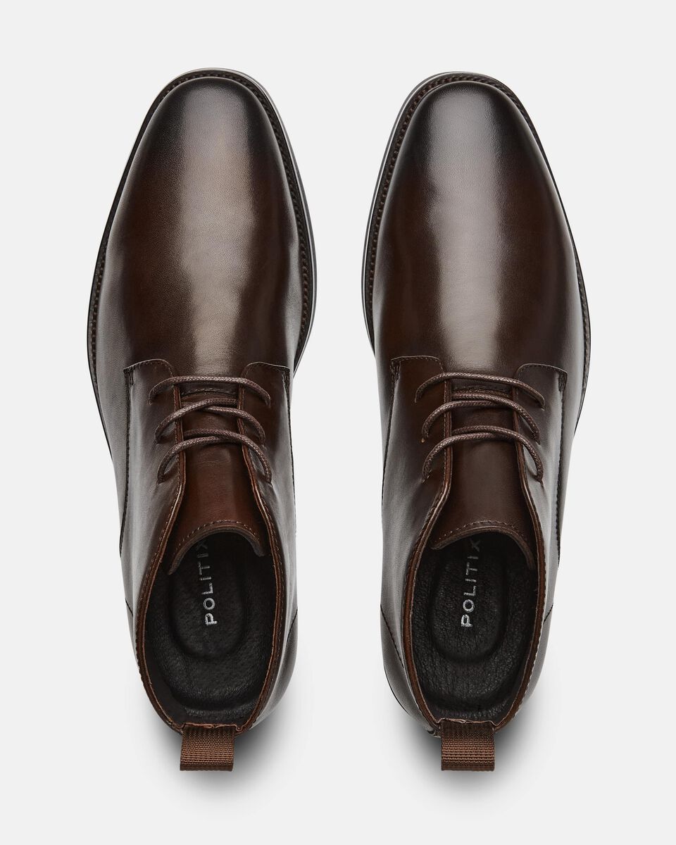 Mens Brown Leather Lace Up Boot